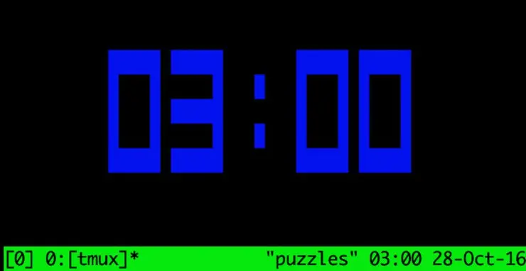 Часы в tmux
