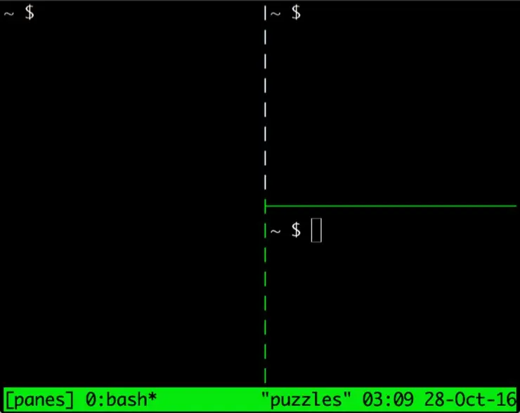 Панели в tmux
