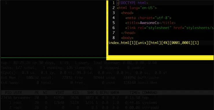 Статусная строка в tmux