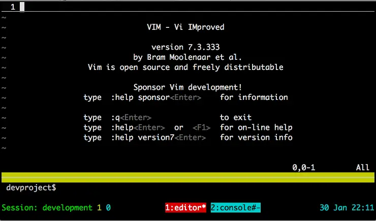 Среда для разработки в tmux