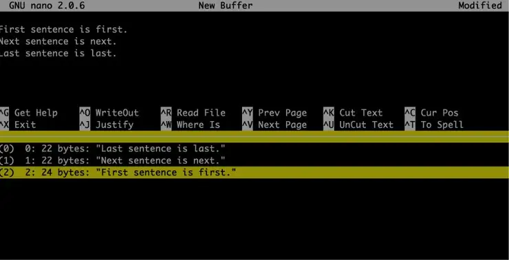 Список буферов в tmux